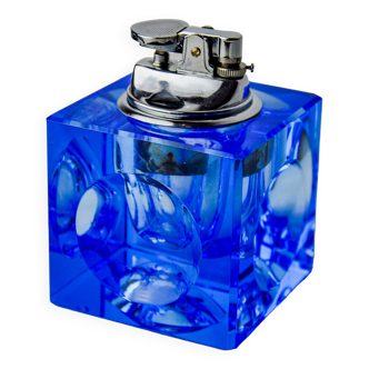 Briquet glaçon par Antonio Imperatore, verre de murano bleu, italie, 1970