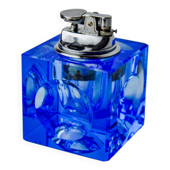Ice lighter by Antonio Imperatore, blue murano glass, Italy, 1970
