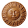Plaque murale soleil anthropomorphe en terre cuite patinée, Italie 1996