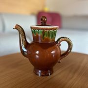 Large jug / enamelled earthenware teapot with a flambé glaze — Soviet design