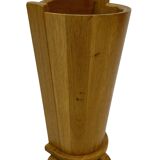 Vintage umbrella holder in oak basket storage design of the 1960s minimalist design
