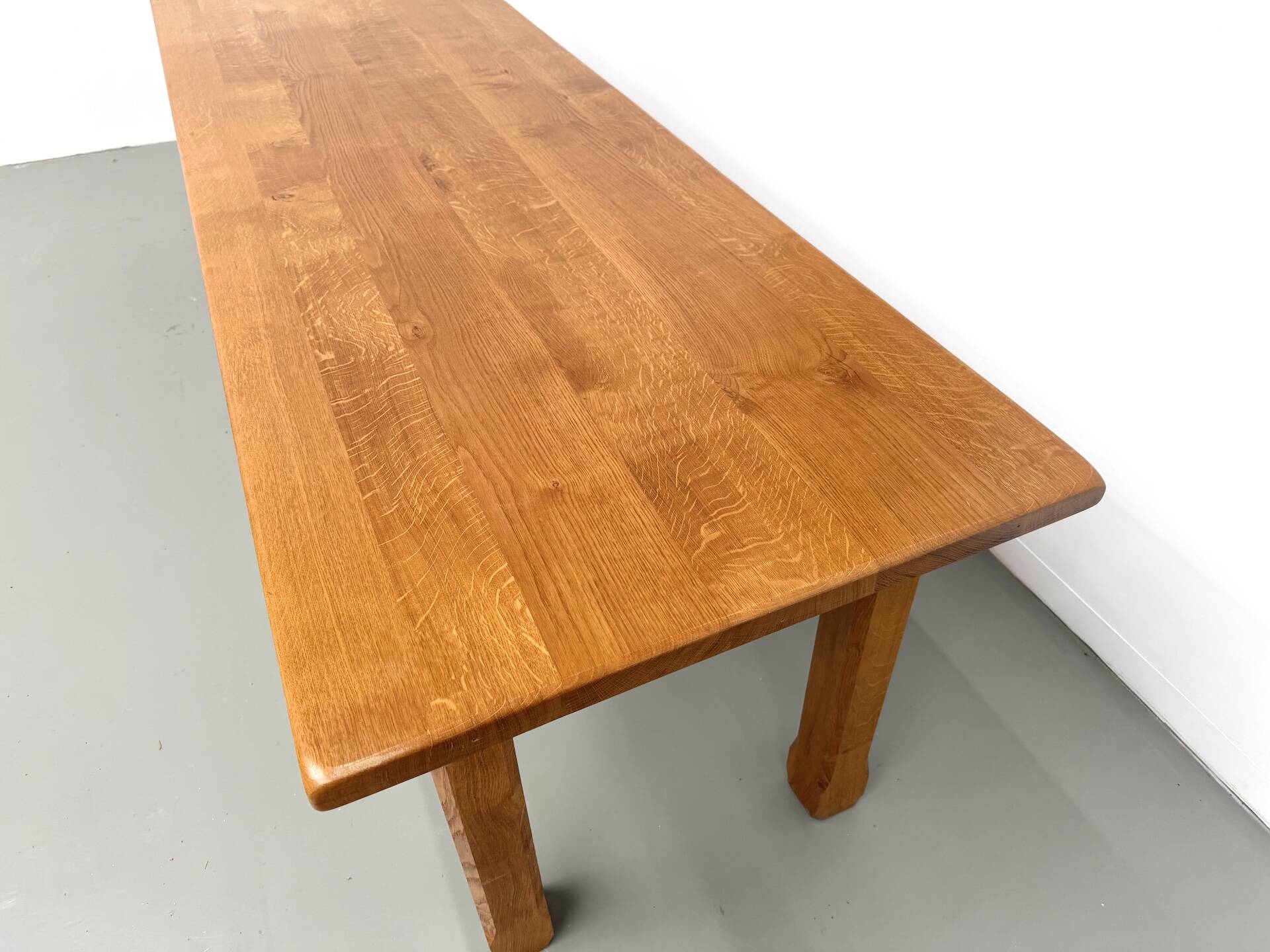 XL brutalist dining table in solid oak
