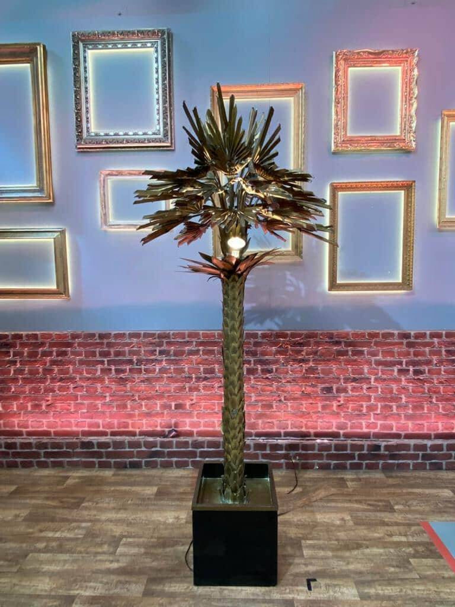Vintage palm tree floor lamp, Christian Techoueyres for Maison Jansen
