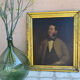 Portrait 19th oil on canvas painting by Eugene Renouard 1866