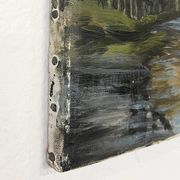 Tableau "Bord de rivière", huile sur toile