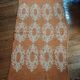 Large vintage orange and white rug in 70s/Baroque style (170x95)