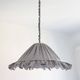 Suspension Emilia, pleated lampshade with frills, grey stripes.