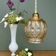 Vintage amber glass tulip pendant light