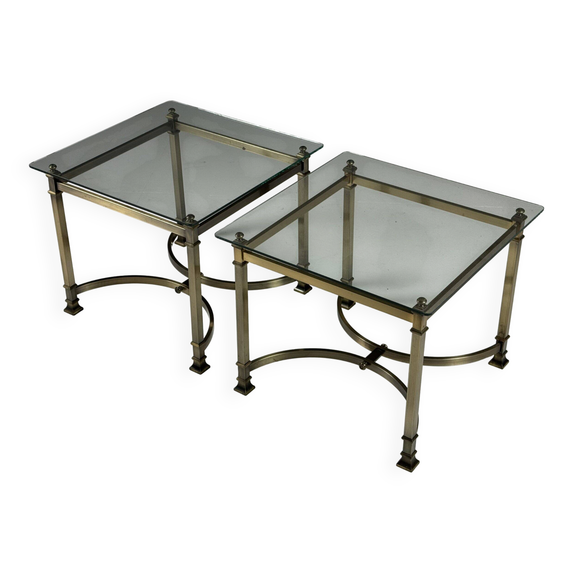 Set of 2 vintage metal side tables