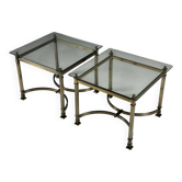 Set of 2 vintage metal side tables