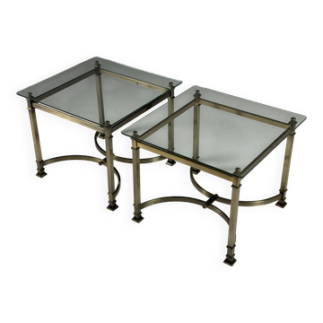 Set of 2 vintage metal side tables
