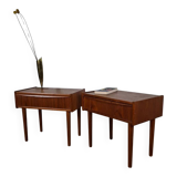 Paire de tables de chevet avec tiroir – Danemark années 60