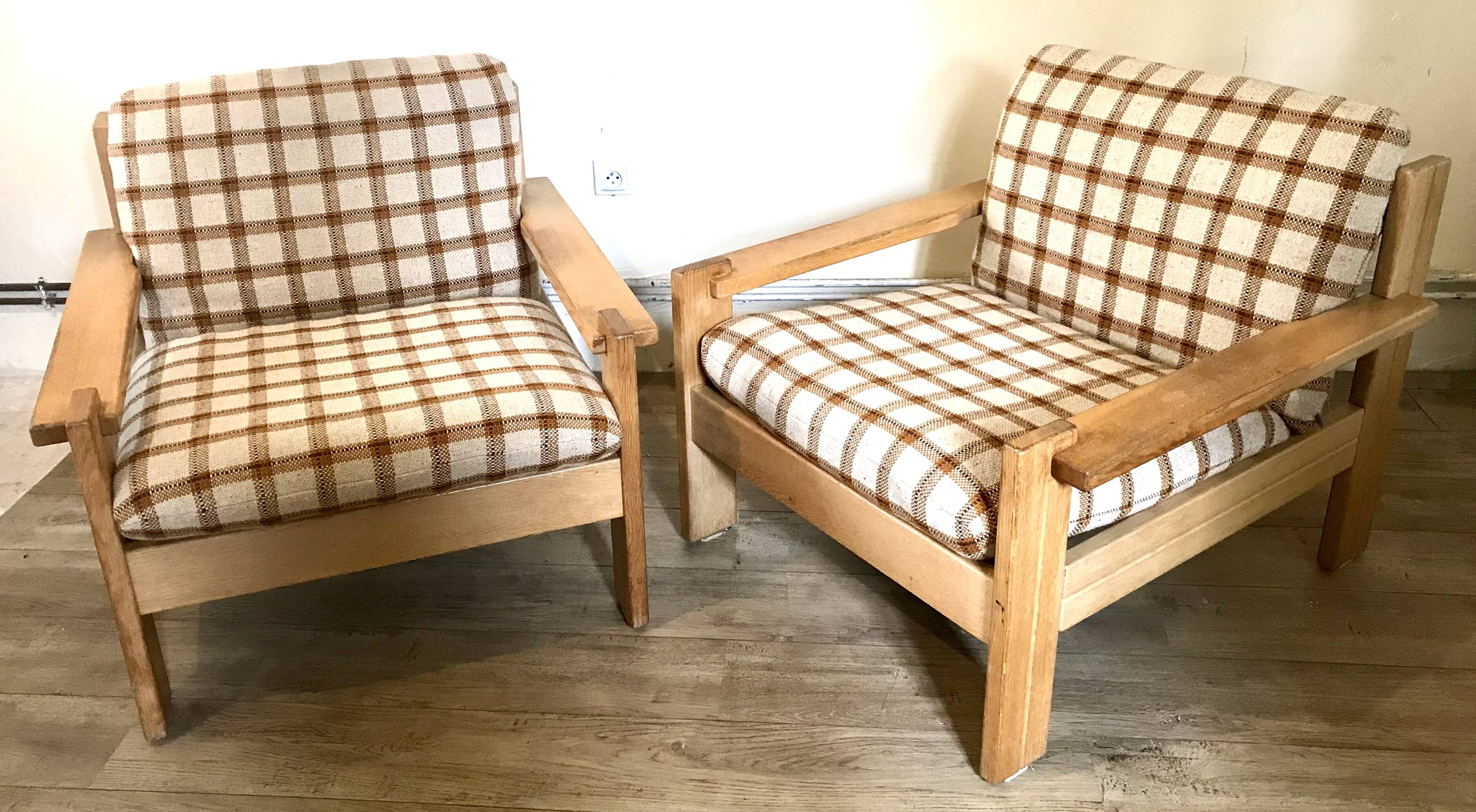 Pair of brutalist armchairs circa 1980's