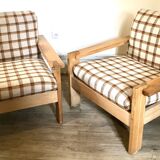 Pair of brutalist armchairs circa 1980's