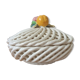 Vintage woven box - Fruit decor in slipware
