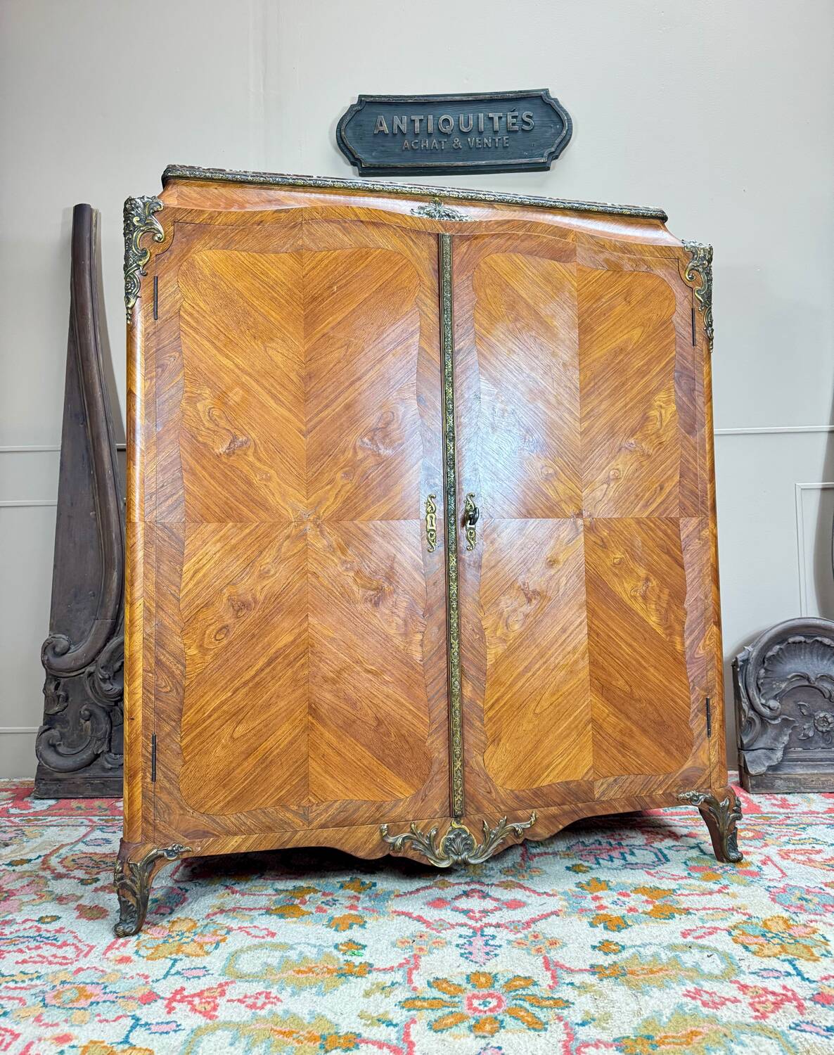 Maison Jansen, Louis XV Style Marquetry Bookcase Stamped XI