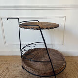 Metal and rattan dessert table Raoul Guys for Airborne 1950