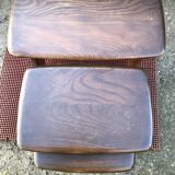 Vintage English nesting tables in elm.