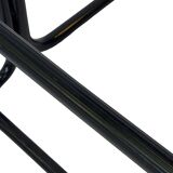 Vintage Black Leather & black frame Italian Modern Barstool