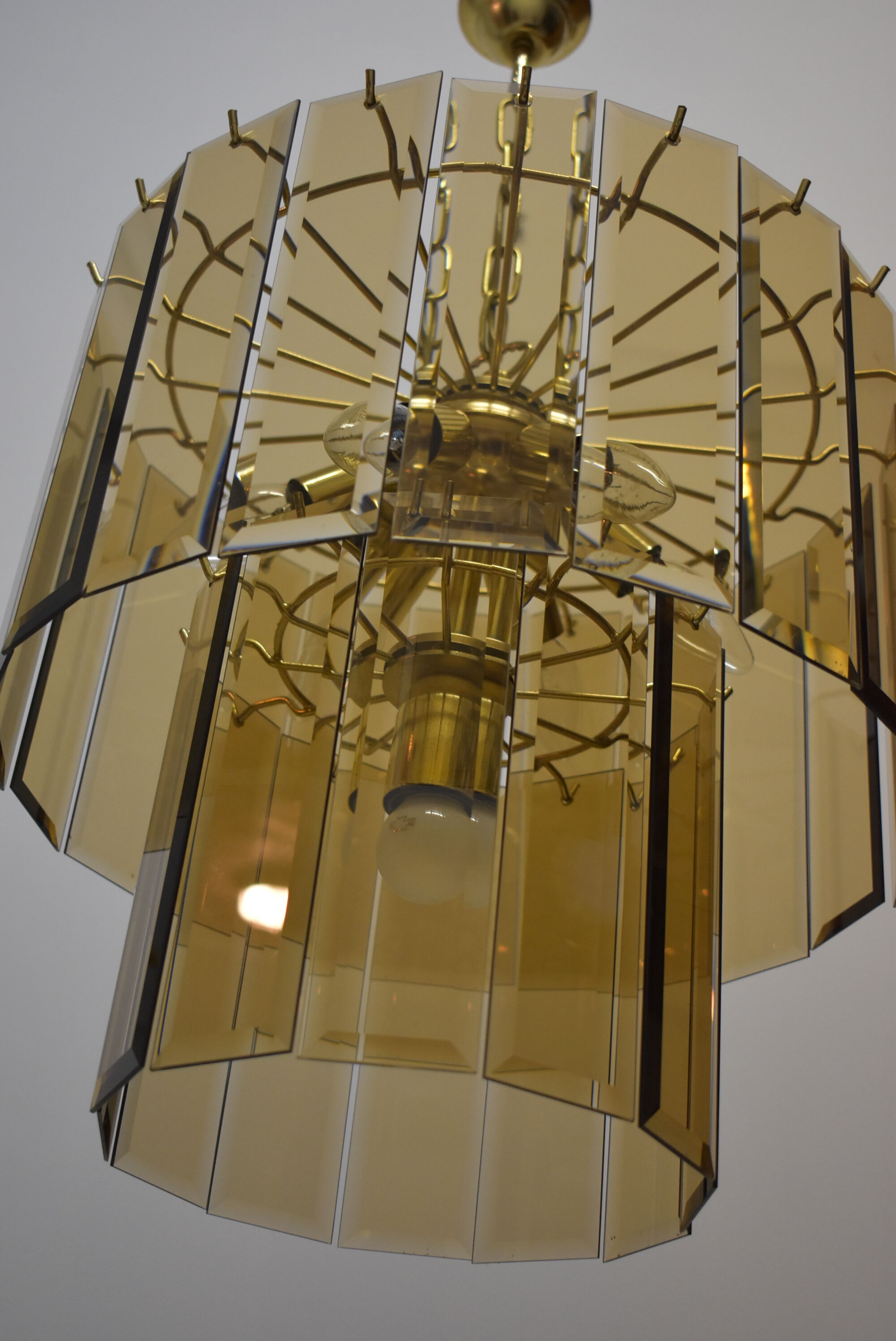 Chandelier vintage pampilles 7 lamps