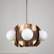 Vintage Italian Copper and Opaline Chandelier, 70s