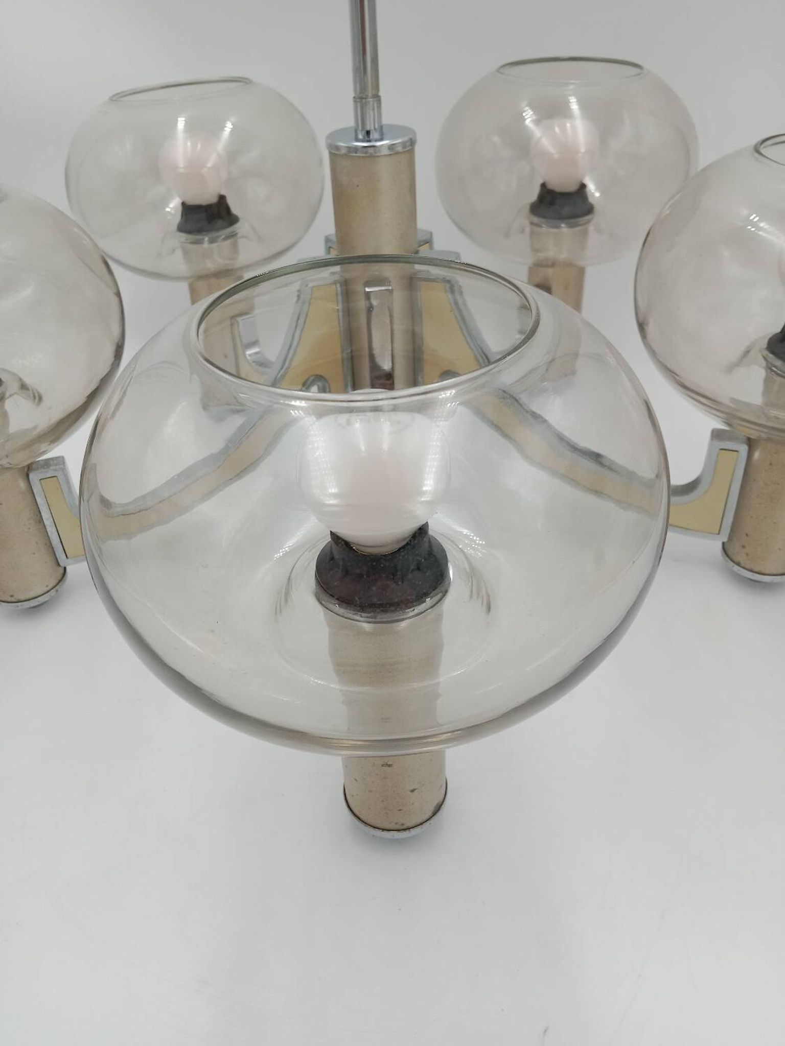 Chrome 5-light chandelier
