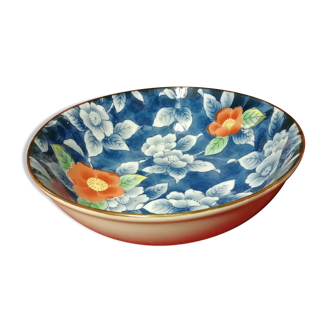 Ancien bol coupelle chinois porcelaine signé fleurs