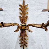 Pair of Empire style wall sconces in gilded bronze and Empire green, mid