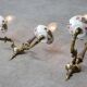 Mid-Century Italian Brass and Ceramic Sconce, set of 2