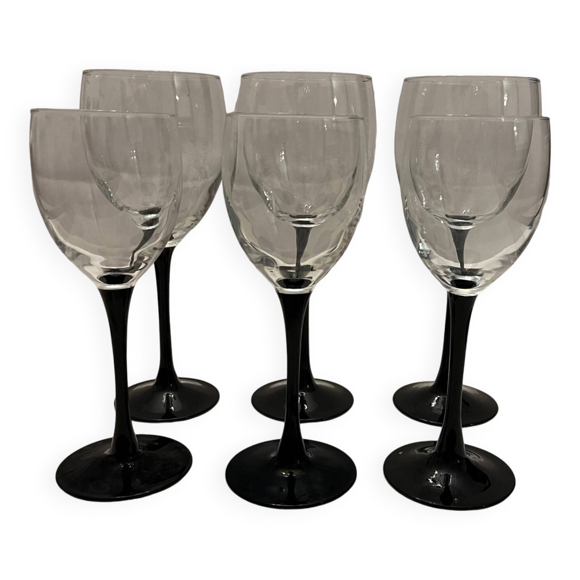 6 stemmed glasses