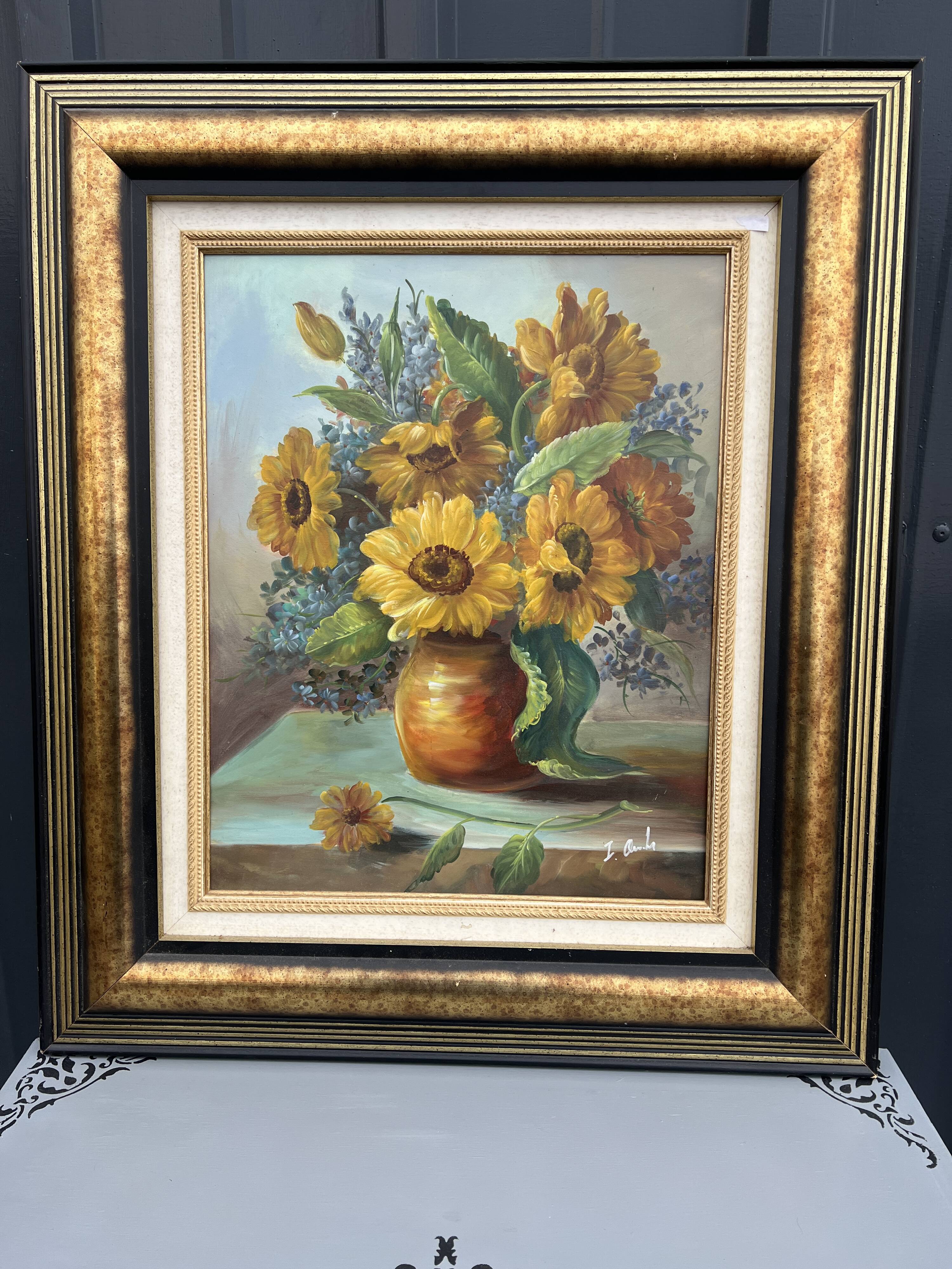 Painting Bouquets of Flowers on Entablature