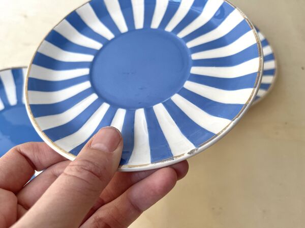 Lot de 3 tasses à café FOX TROTT Sarreguemines années 30, service art déco