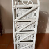 White rattan chest of drawers