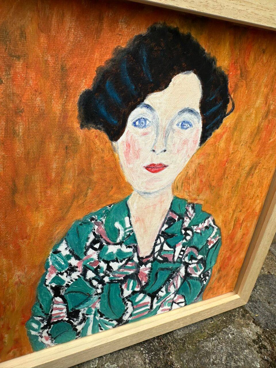 5 tableaux, reproductions peintes à la main hommage à Gustav Klimt