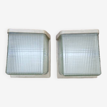 Pair of outdoor wall lights - Industrial, loft - Perzel style - 1960s