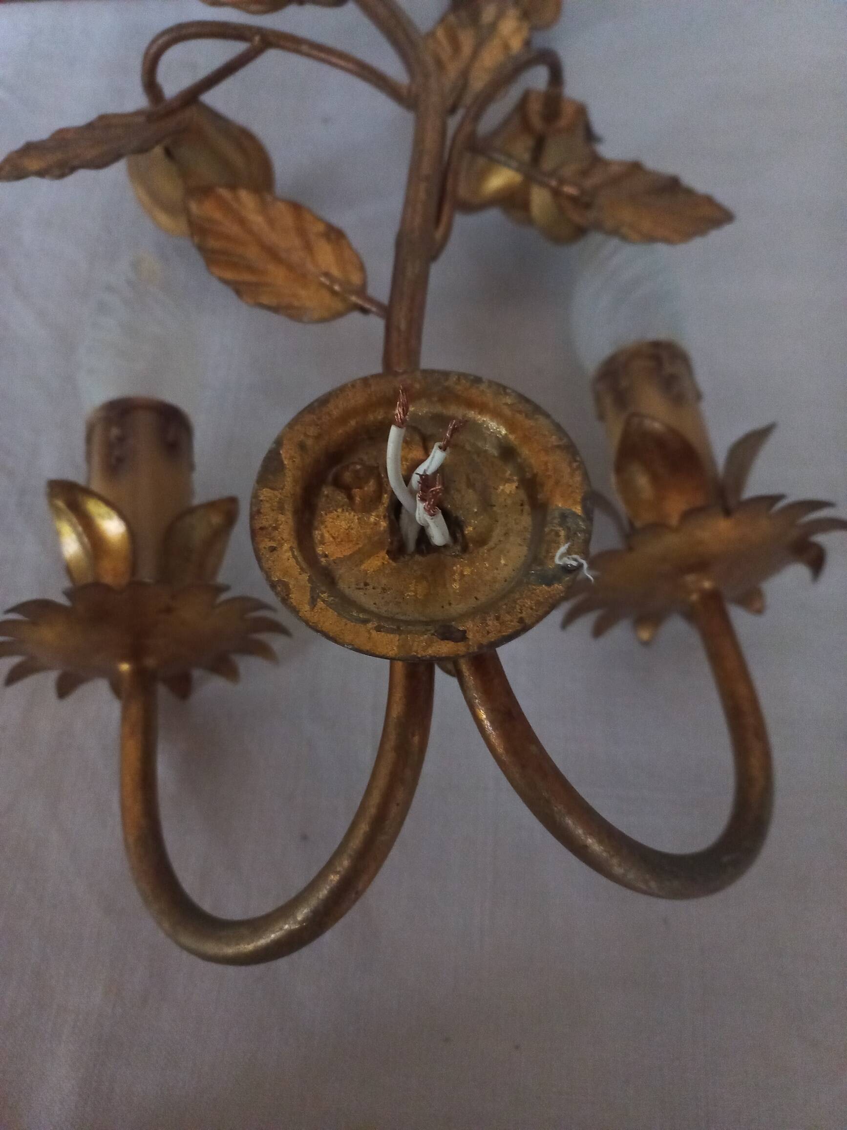 Double gold wall light