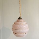 Pink Clichy glass globe hanging lamp