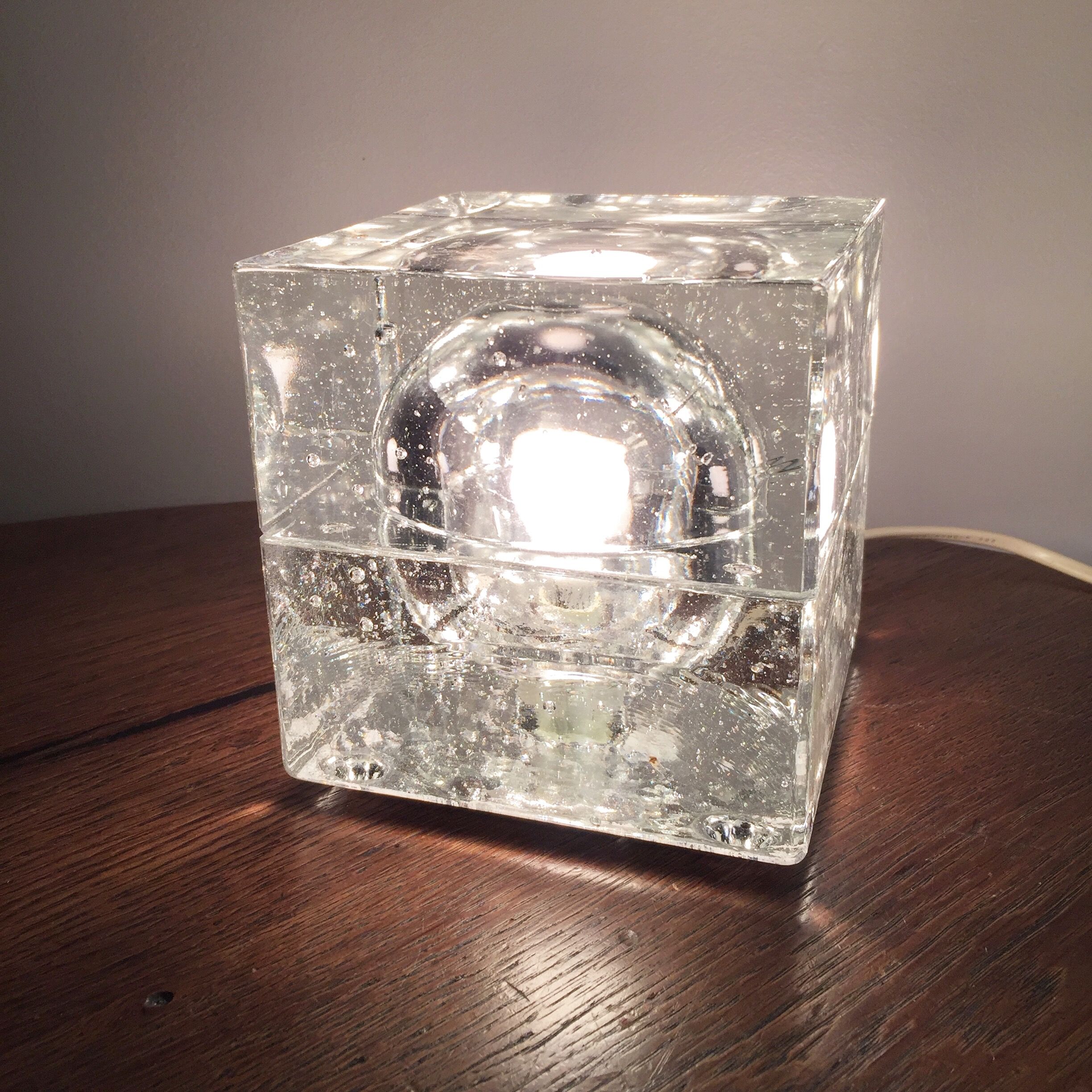 Lamp glass, cube cubosfera wila 1970