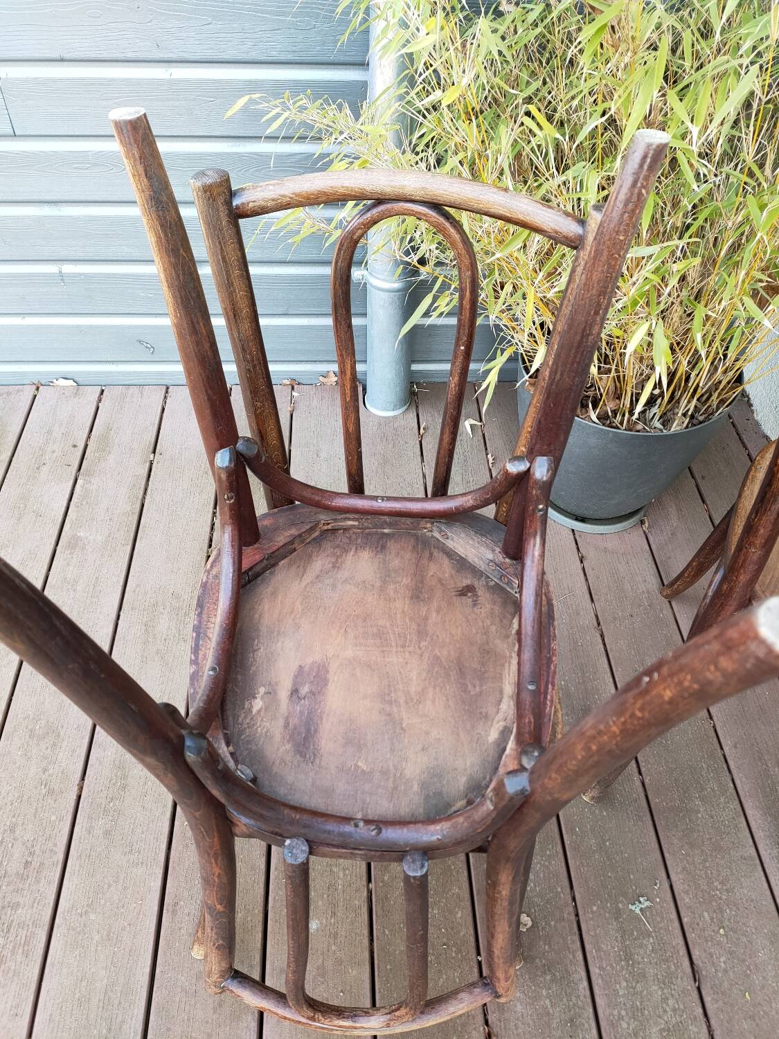 Trio of Baumann bistro chairs 1920