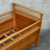 70s rattan and wood children's bed