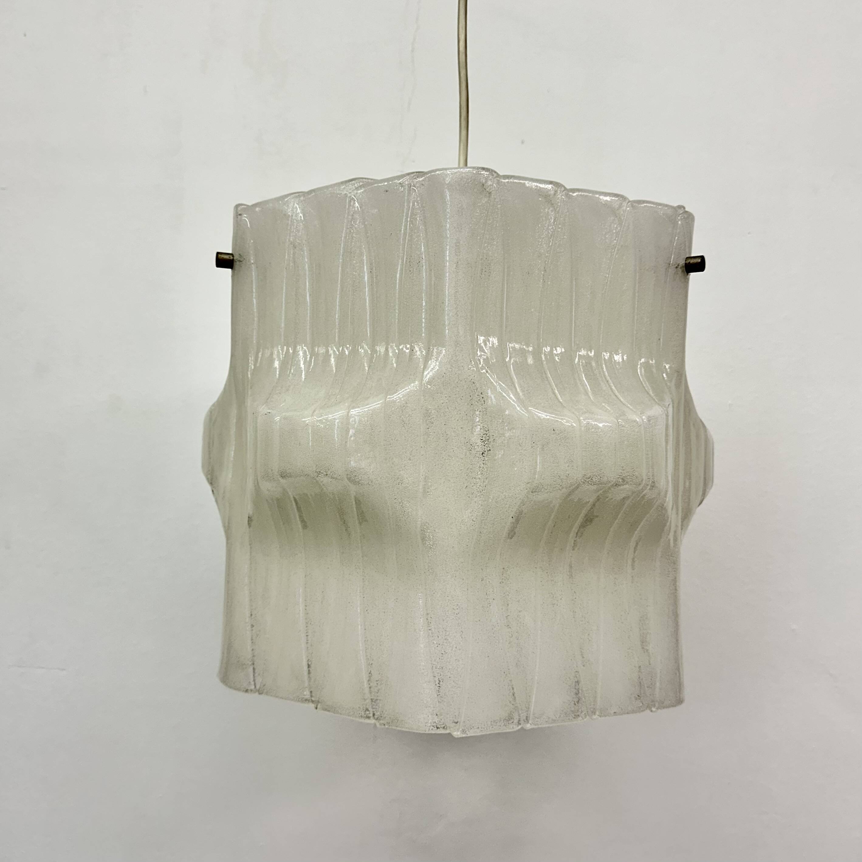 Mid-Century ice lucite pendant lamp , 1970s