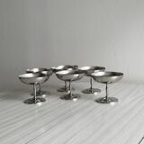 6 coupelles à dessert en inox sur pied