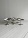 6 stainless steel dessert bowls on foot