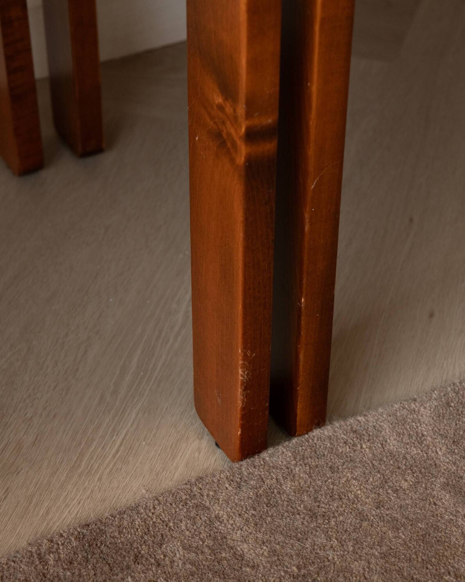 Italian Plywood Dining Chairs Attributed to Molteni, 1970s, Set of 4