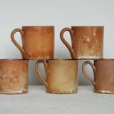 5 tasses en grès années 70