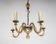 Vintage Murano 5-Arm Ribbed Topaz Glass Chandelier Pendant Lamp