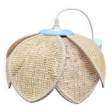 Boho chic rattan style lotus flower pendant light