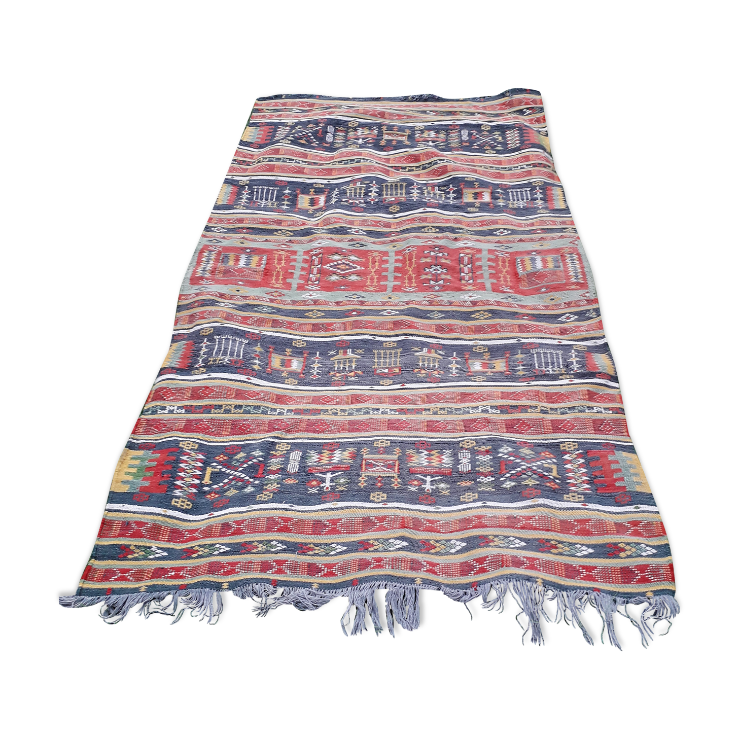 Hand-woven wool carpet 280x136 cm