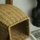 Vintage twisted natural rattan lamp foot