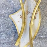 Pair 1950 vintage metal and glass Opal 50s rockabilly wall lights